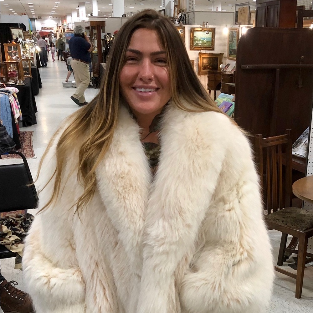 Women’s Siberian White Fox Fur Coat